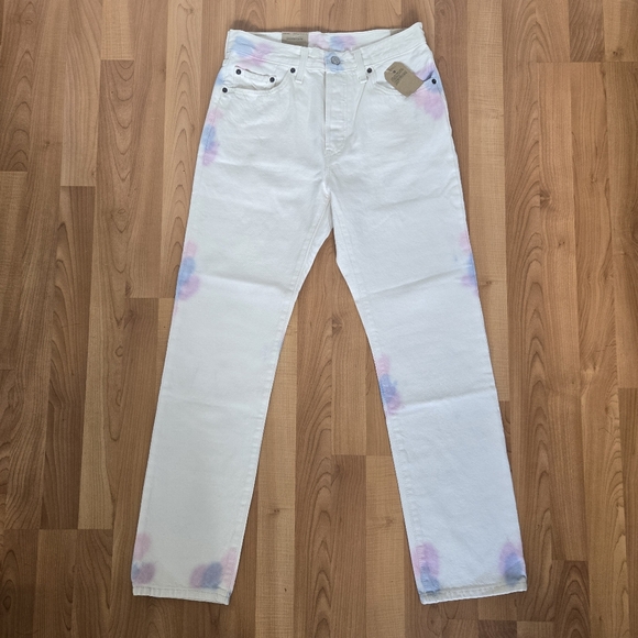 Levi’s White Tie Dye 501 Original Button Fly Jeans 28x30 Y2K Festival Grunge 90s - Picture 1 of 11